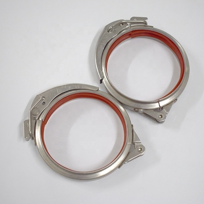 Rustvrij staal 304 snel loslaten buis clips ducting klemmen met slot en rode pakking